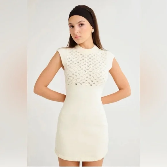 Rumored Cream Mini Dress - Picture 2 of 3